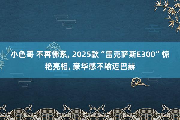 小色哥 不再佛系, 2025款“雷克萨斯E300”惊艳亮相, 豪华感不输迈巴赫