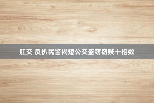 肛交 反扒民警揭短公交盗窃窃贼十招数