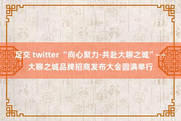 足交 twitter “向心聚力·共赴大聊之城”——大聊之城品牌招商发布大会圆满举行
