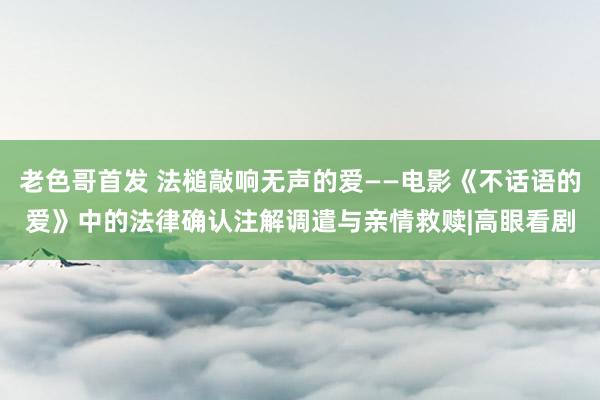 老色哥首发 法槌敲响无声的爱——电影《不话语的爱》中的法律确认注解调遣与亲情救赎|高眼看剧
