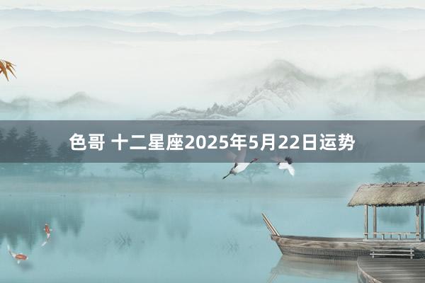 色哥 十二星座2025年5月22日运势