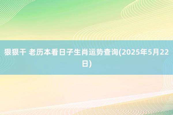 狠狠干 老历本看日子生肖运势查询(2025年5月22日)