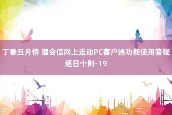 丁香五月情 理会信网上走动PC客户端功能使用答疑逐日十则-19