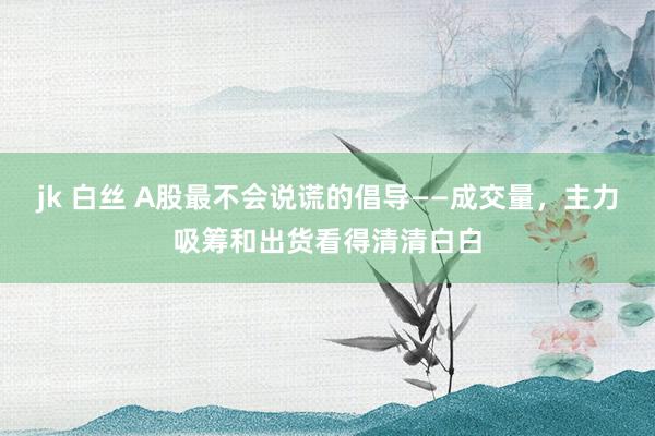 jk 白丝 A股最不会说谎的倡导——成交量，主力吸筹和出货看得清清白白