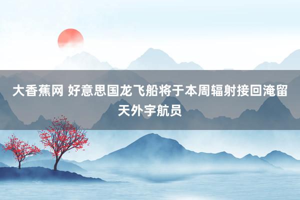 大香蕉网 好意思国龙飞船将于本周辐射接回淹留天外宇航员