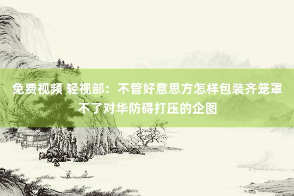 免费视频 轻视部：不管好意思方怎样包装齐笼罩不了对华防碍打压的企图