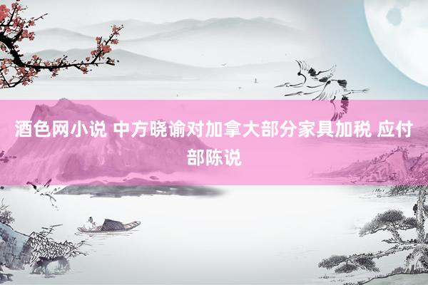 酒色网小说 中方晓谕对加拿大部分家具加税 应付部陈说